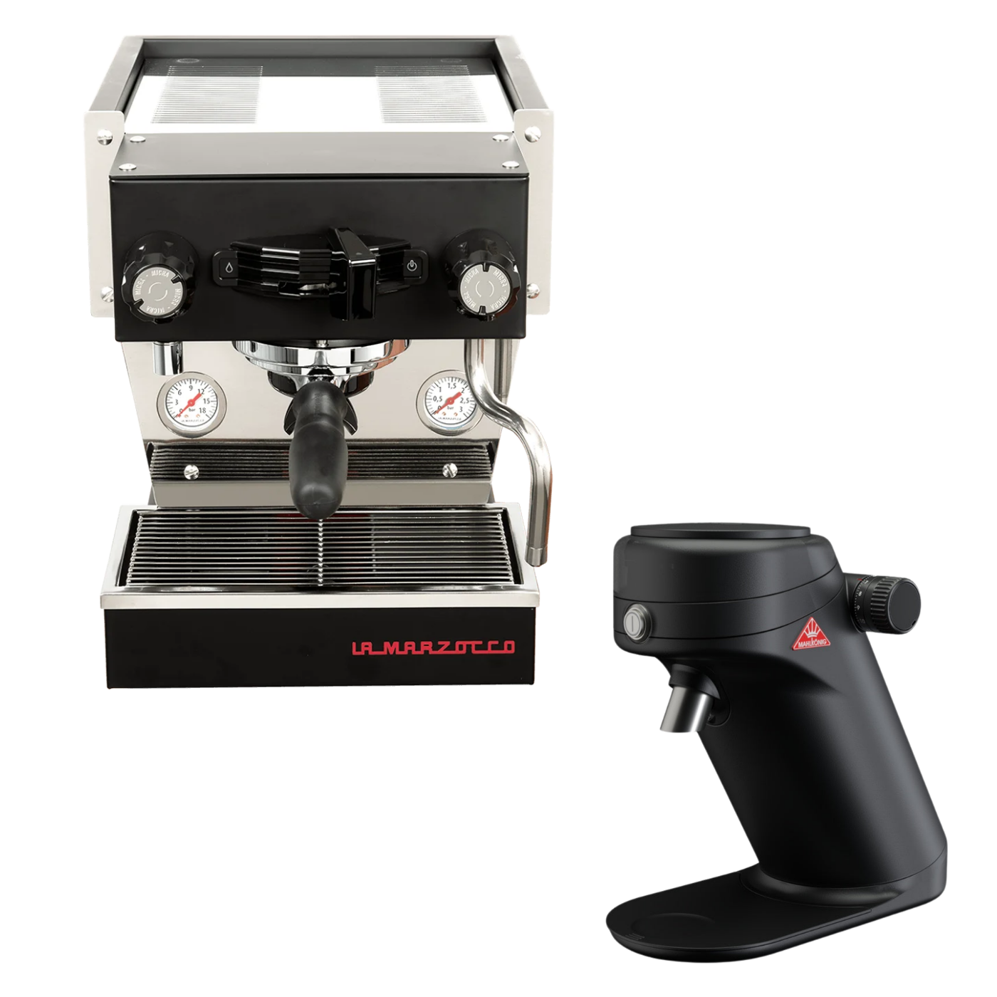 La Marzocco Linea Micra Schwarz mit Mahlkönig X64 SD Schwarz – Originalproduktfoto aus dem BaristaYOU Sortiment