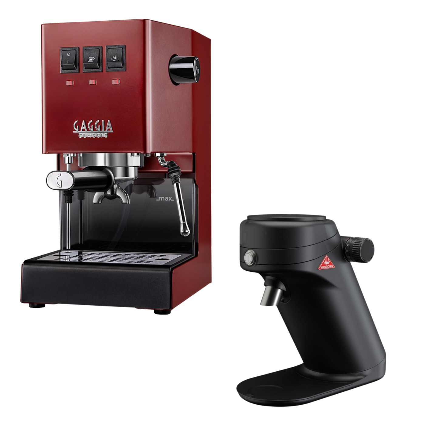 Gaggia Classic E24 Rot mit Mahlkönig X64 SD Schwarz Bundle – Bundle-Produktbild bei BaristaYOU