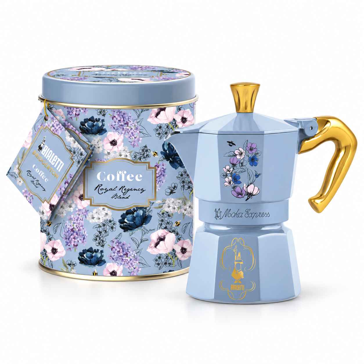 Bialetti Bridgerton 3-Tassen-Moka & Royal Regency Kaffee-Set – BaristaYOU Produktbild