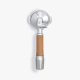 Wiedemann Siebträger Elegant portafilter with oak handle, chrome-plated brass head, fits E61 machines, 58mm.