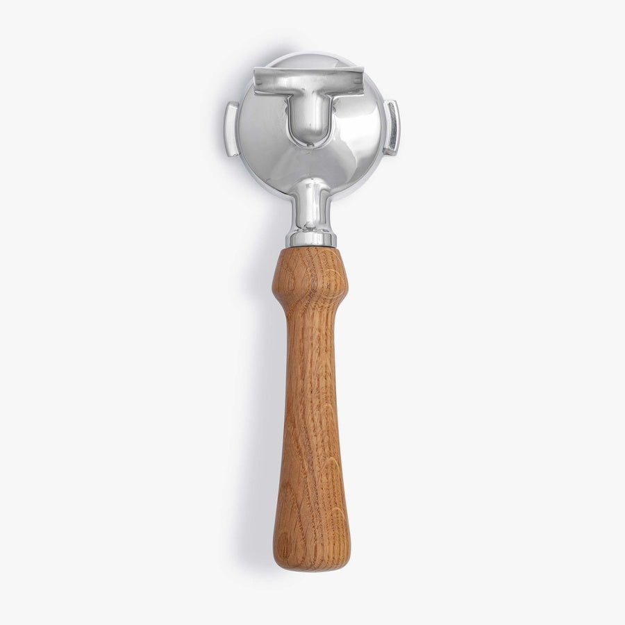 Wiedemann 2-Spout Refined Portafilter Oak for Rocket 58 mm