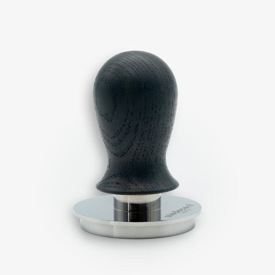Wiedemann Wiedecent Tamper V6, 58.35mm robust steel espresso tamper with ergonomic design and calibrated spring for precise pressure.