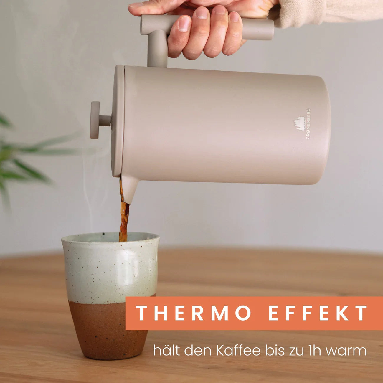 Groenenberg Edelstahl French Press Earth 0,6 L – Nachhaltig & langlebig