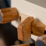 La Marzocco Linea Micra Elfenbein und Eiche Seitenansicht