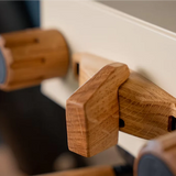 La Marzocco Linea Micra Elfenbein und Eiche Seitenansicht