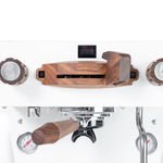 La Marzocco Linea Mini R Weiß mit Walnussholz Seitenansicht