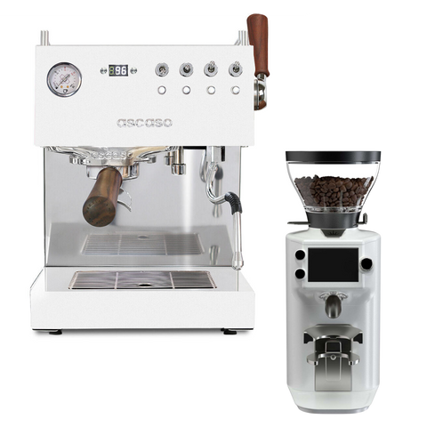 Ascaso Steel DUO Plus PID V3 Weiß & Holz + Mahlkönig E64 WS Weiß | Bundle