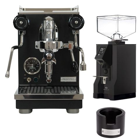 Profitec Pro 400 Schwarz & Eureka Specialità 15BL Schwarz – Bundle mit Tamperstation