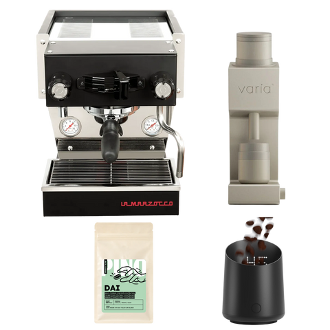 La Marzocco Linea Micra Schwarz & Varia VS4 Sand Bundle