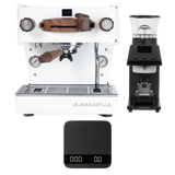 La Marzocco Linea Mini R Weiß mit Walnuss, Pico & Brew by Weight Bundle