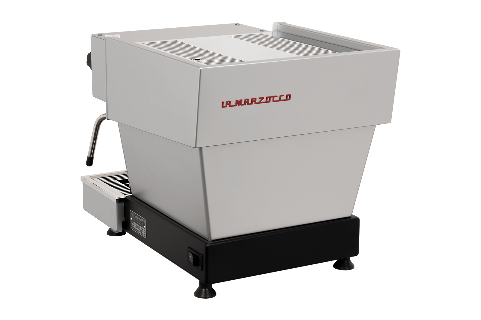 La Marzocco Linea Mini R in Grau Dreiviertelansicht von hinten