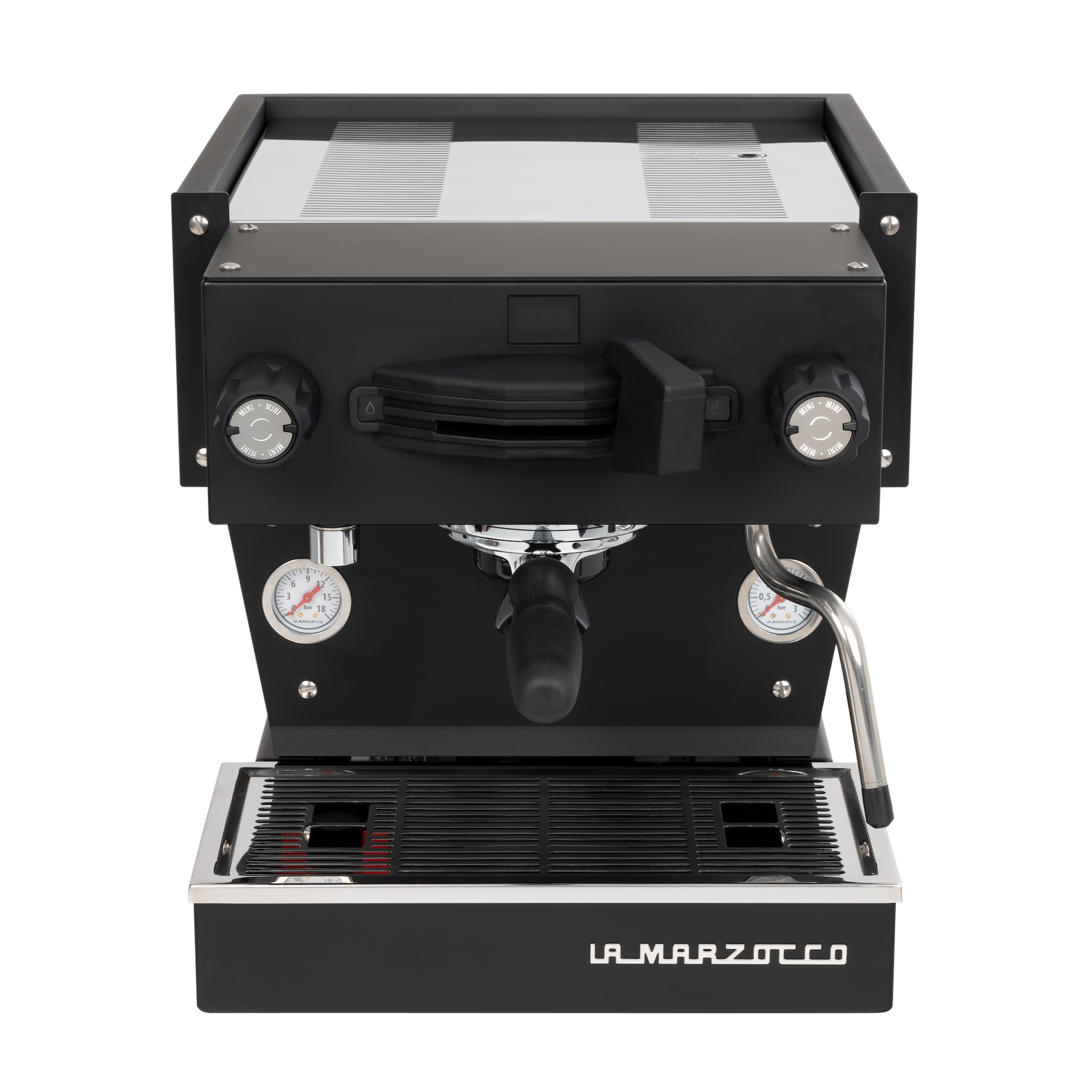 La Marzocco Linea Mini R in Schwarz matt Frontansicht