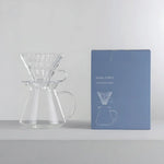 Hario V60 Glass Brewing Set 02 with glass dripper and carafe, perfect for home-brewed coffee.