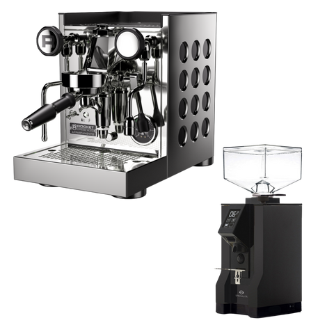 Rocket Appartamento TCA Inox/Schwarz & Eureka Specialità 15BL – Black Classic Set