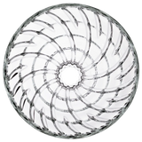 Hario V60 Glass Coffee Dripper 03 - Black, top view showing spiral design.