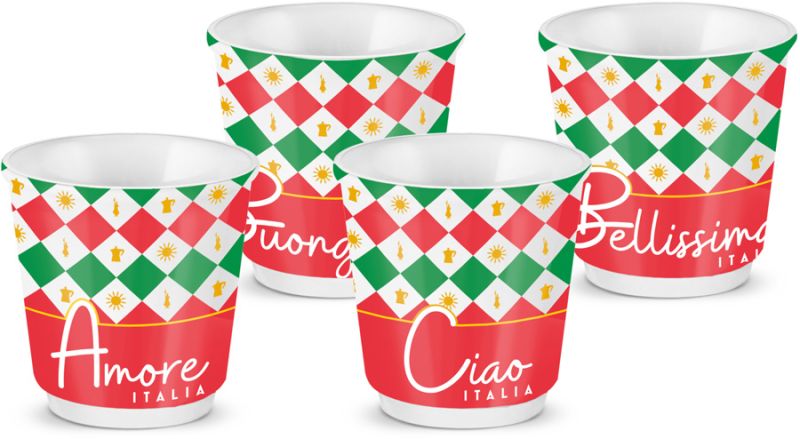 Bialetti Ciao Italia – Set of 4 Espresso Cups 80 ml
