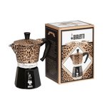 Bialetti Leopardo Moka Express 6 Tassen – Original-Geschenkbox und Espressokocher