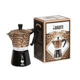 Bialetti Leopardo Moka Express 6 Tassen – Original-Geschenkbox und Espressokocher