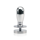 ECM Tamper made of polished stainless steel, 58 mm diameter with pressure regulation.
