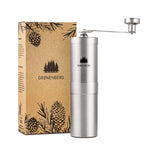 Groenenberg Handkaffeemühle Manuell mit Edelstahlgehäuse und präzisem Keramikmahlwerk, ideal für Espresso und French Press.