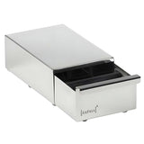 Joefrex Sudschublade D-mini Edelstahl with black silicone-coated aluminum knock bar and rubber feet.