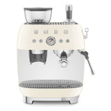 Smeg EGF03 Espressomaschine mit Mahlwerk in Creme Frontalansicht